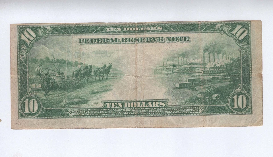1914  FEDERAL RESERVE NOTE.  $10.00. Fr 940. KANSAS DISTRICT. LOOK!!!! - Image 4 of 4
