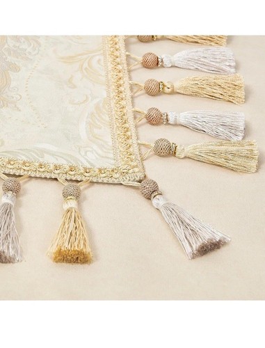 Loom and Mill Elegant Damask Table Runner 108 inches Long, Double Layer 13x108” - Picture 5 of 9