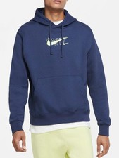 NIKE FELPA CON CAPPUCCIO CLUB BLU