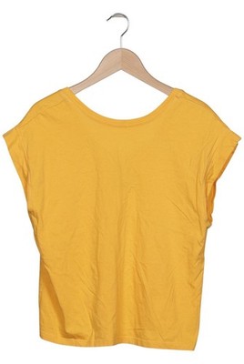 MANGO T-Shirt Damen Shirt Kurzärmliges Oberteil Gr. L Baumwolle Gelb #n6al6ah