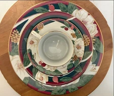 Tienshan Fine China Magnolia 5 piece Place Setting Beautiful!