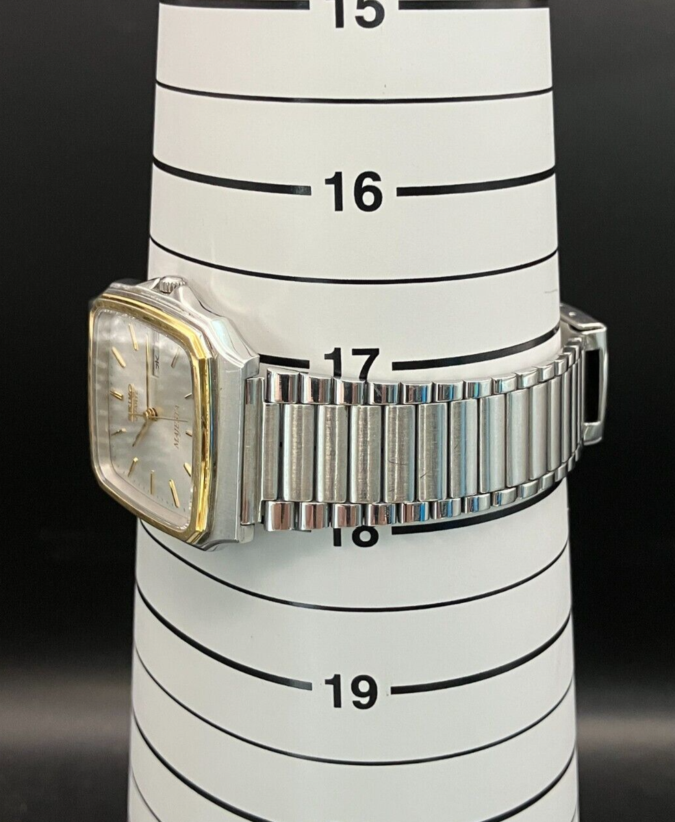 SEIKO WATCH MAJESTA 9063-5000 QUARTZ SILVER & GOLD DAY DATE