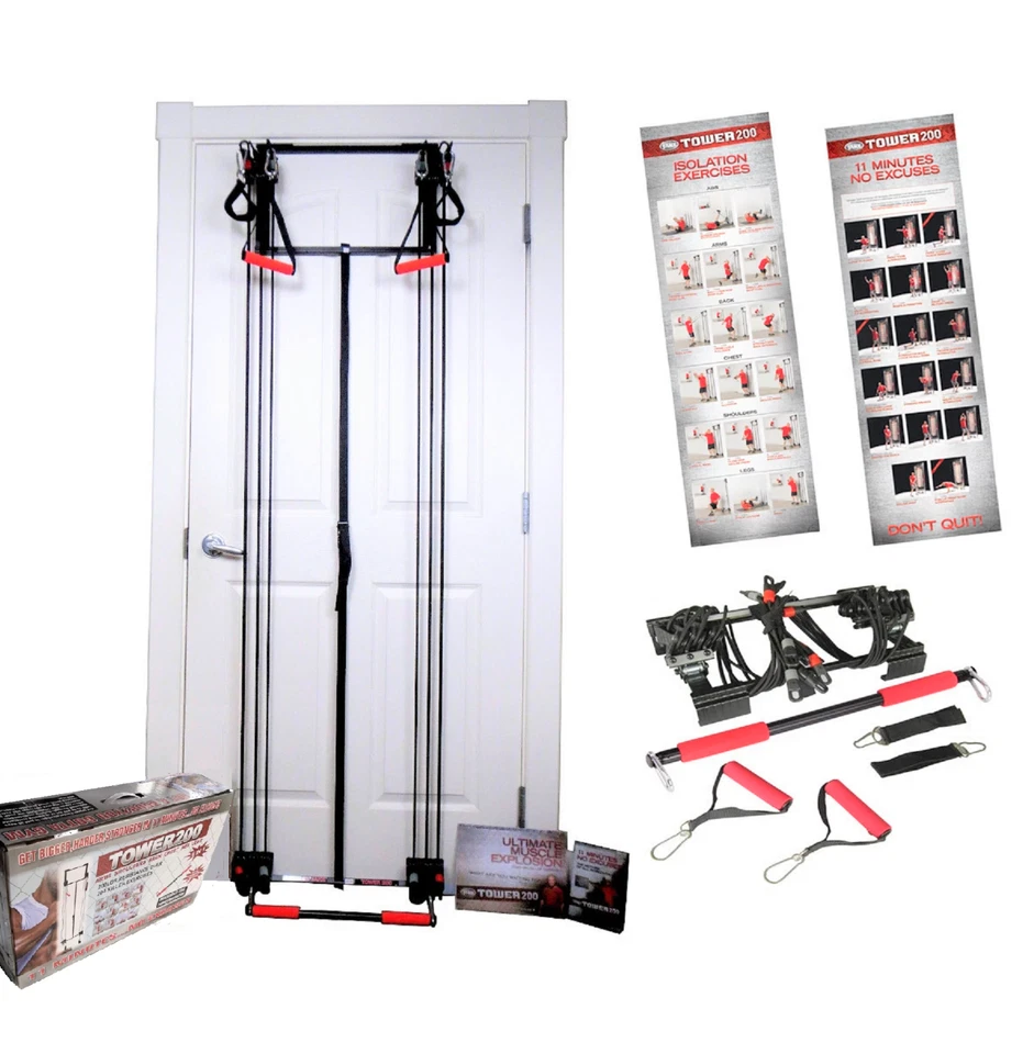 Body by Jake Tower 200 TM Door Gym Exercise Total Fitness Gym w Straight Bar NEW - Image 3 of 4