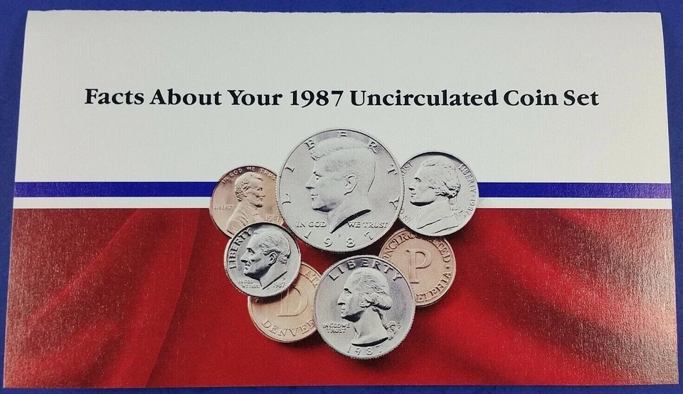 1987 P&D Mint Set Brilliant Uncirculated US with Envelope & COA (10 Coin Set) - Image 2 of 4
