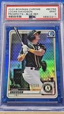 Logan Davidson - 2020 Bowman Chrome Blue Refractor  PSA 9   #99/150