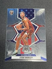 2021-22 Panini Mosaic EVAN MOBLEY Rookie RC Cavaliers NATIONAL PRIDE #258