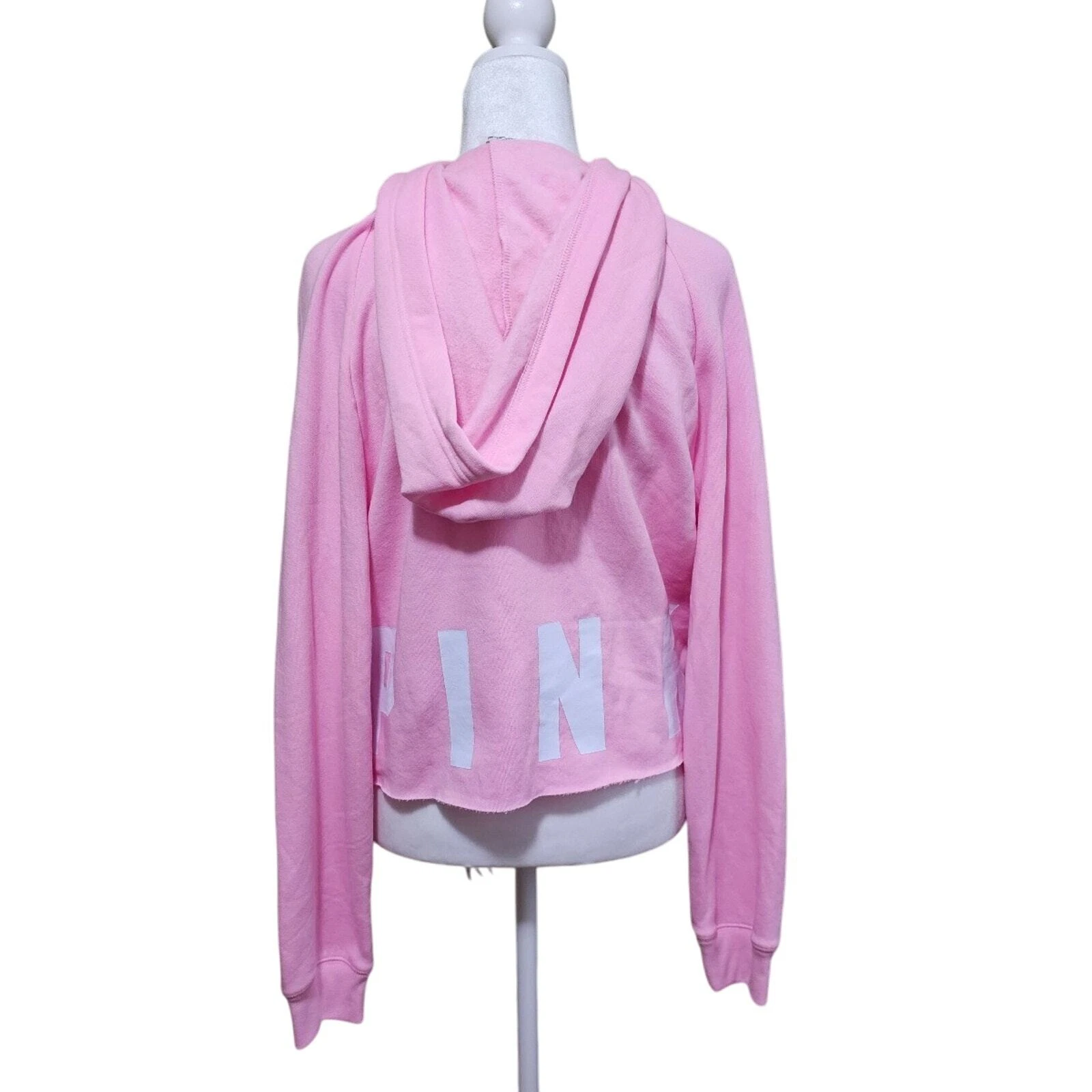 UNDERCOVER Felpa ROSA Victoria's Secret con cappuccio e lacci a spalla taglia S