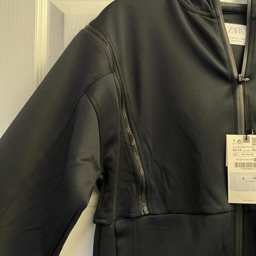 NWT Zara Kid's Atheltic Jacket with Hoodie - Size: 13-14 - Picture 5 of 8