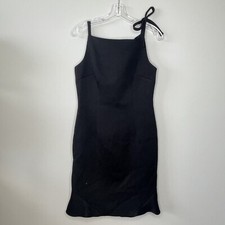 David Meister Dress Womens 8 Strappy Black Sheath Cocktail Textured VTG Strappy
