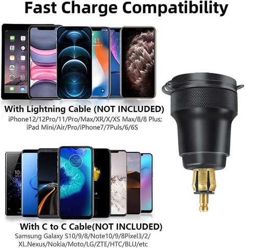Dual USB Charger Voltmeter Quick Charger QC3.0 Power Adapter Motorcycle Parts - Photo 8 sur 13