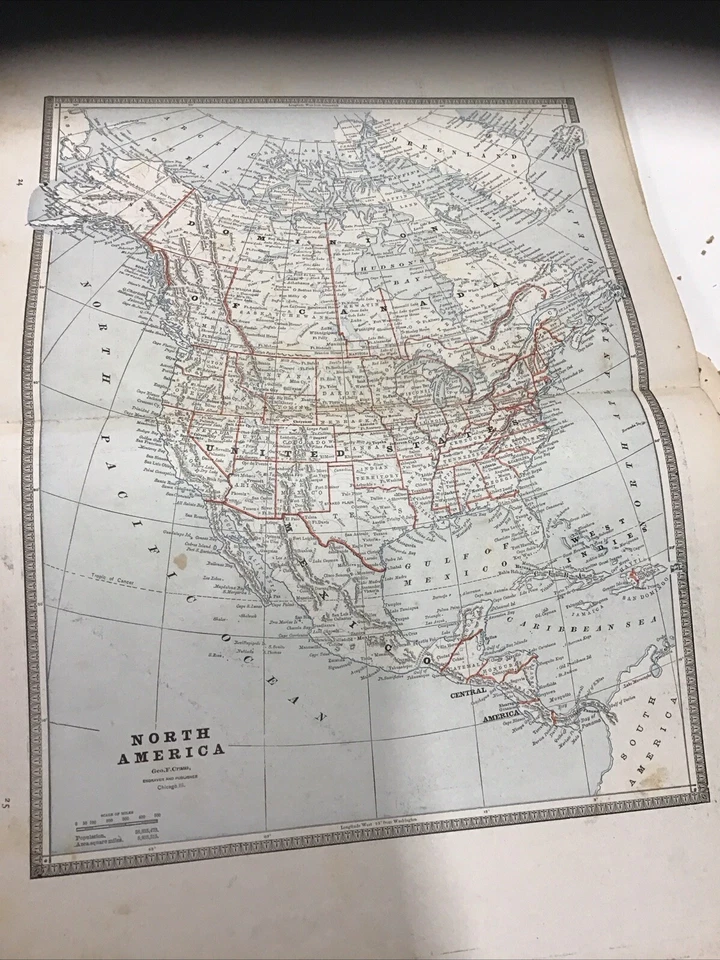 1893 Cram's Unrivaled Family Atlas of the World/ Partial-  Retains 30+ Maps - Image 3 of 4