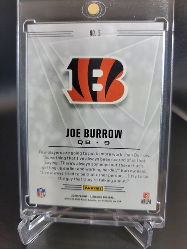 JOE BURROW ROOKIE RAINBOW HOLO FOIL ILLUSIONS RC WITH CASE CINCINNATI BENGALS - Picture 6 of 6