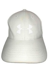 Under Armour White Youth Hat Cap w Some Marks Elastic Band in Back