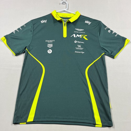 Aston Martin Racing F1 Team Polo Shirt AMR Hackett Formula One Mens Large L - 第 2/15 張圖片