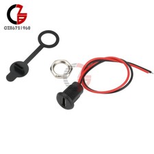 USB C Power Connector 2Pin Wire LED light Panel Mount Female Waterproof Socket