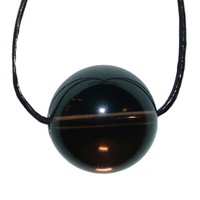Rauchquarz Kugel Gebohrt Als AnhäNger Ca. 16 Mm Mit Band