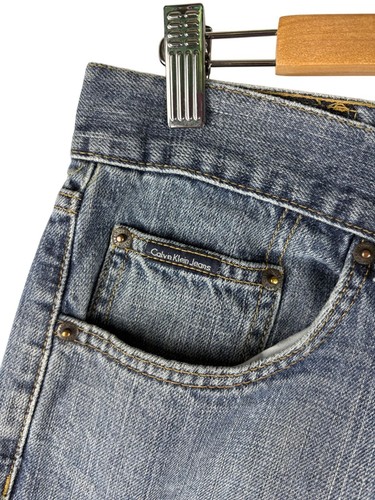 Jeans denim design Calvin Klein gamba dritta lavaggio medio, uomo 34/29 - Foto 7 di 8