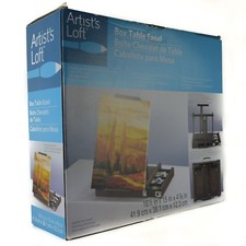 Solid Wood Artist's Loft Box Table Easel Carrying Handle  Drawer 16"x15" Brown