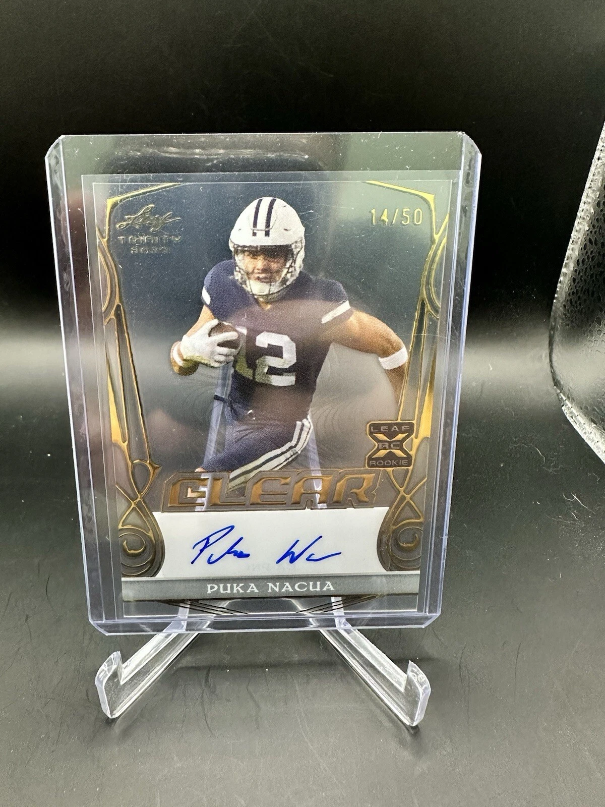 Puka Nacua Leaf Trinity Clear Autographs #CAPN1 Gold