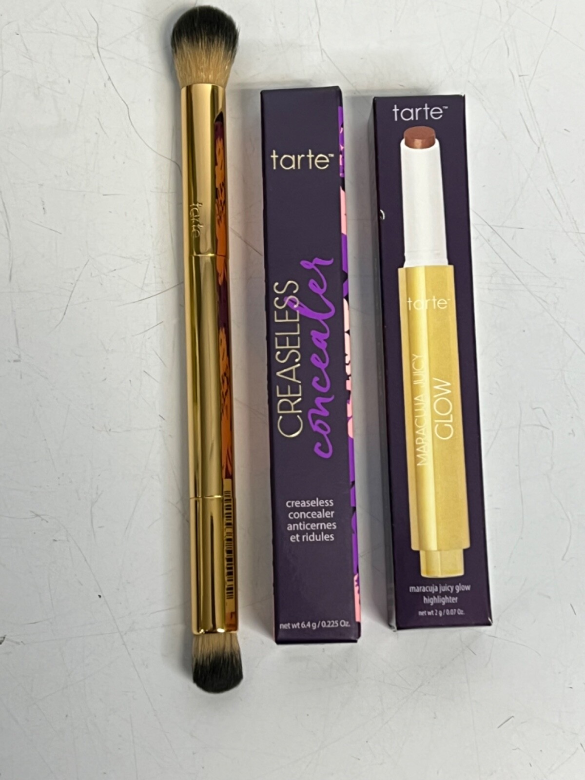 3 pc set Tarte Creaseless Concealer Mahogany Maracuja Highlighter Glow