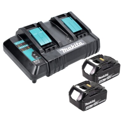 Makita Power Source Kit 18 V mit 2x 4,0 Ah Akku + DC 18 SH Doppel Ladegerät