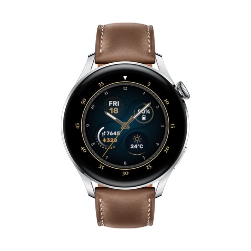 HUAWEI WATCH 3 Classic Edition Brown Leather Strap Smart Watch By FedEx - 第 1/1 張圖片