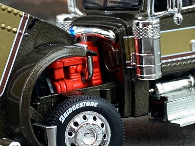 Modellino DCP 1:64 Peterbilt 389 Tetto Medio – Con Rimorchio Grano Wilson Pacesetter, Pressofuso - 3