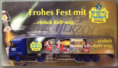 ! ! ! R A R ! ! ! Miniatur Werbetruck Mercedes Herzog von Franken Frohes Fest