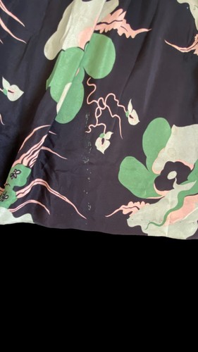 Reiss Vintage Skirt Black Green Floral 100% Silk Knee Length Retro Print Size 8 - Picture 9 of 13