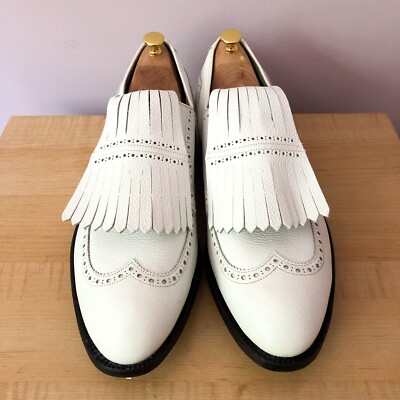 NEW FootJoy Classics White pebble Leather brogue kiltie golf  display picture 1