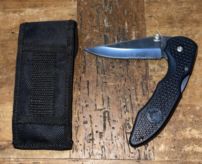 Frost Cutlery Deer Logo Serrated Blade Folding Lockback Pocket Knife New 8.5 