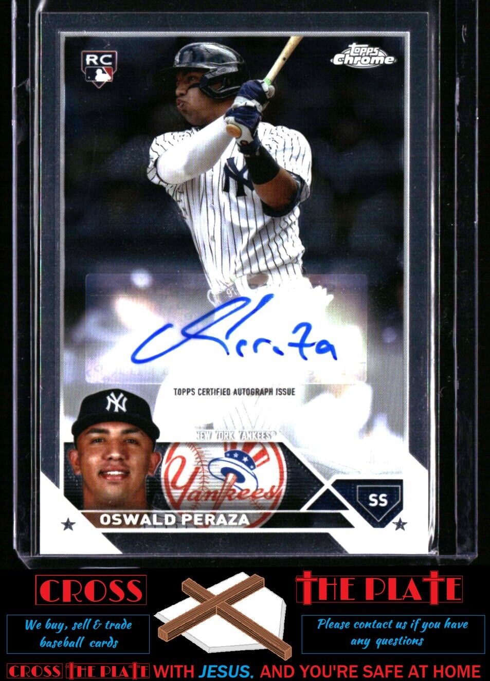 1-2023 Topps Chrome Update RC Auto Oswald Peraza New York Yankees #AC-OP