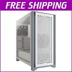 4000D Airflow White Mid-Tower Atx Pc Case with Tempered Glass & Advanced Cooling