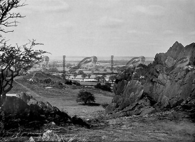 Hängende Felsen, Charnwood Wald, Leics, s/w Fotobuch Illustration, 1937