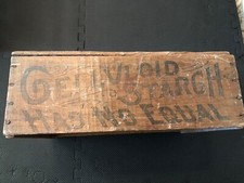 ANTIQUE VINTAGE WOODEN  SHIPPING CRATE BOX  CELLULOID STARCH 18 X 13 RARE!