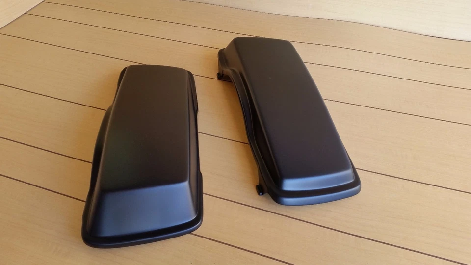 ALFORJAS ESTIRADAS 4" SIN CORTES DE ESCAPE Y TAPAS PARA HARLEY DAVIDSON 89-2013 Foto 4 de 4