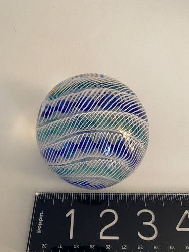 ARCHIMEDE SEGUSO Italian Murano STUDIO GLASS LatticinoTwisted Ribbon Paperweight - Picture 6 of 12