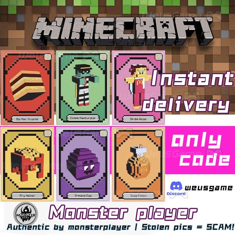 ONLY CODE] Grimace Egg MCDONALD'S SKIN MINECRAFT Zombie Hamburglar