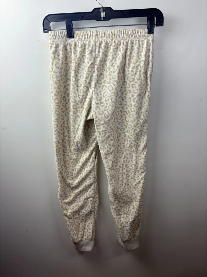 Pantalones deportivos antiguos azul marino para niñas talla grande color crema tostado estampado de leopardo cordón Foto 2 de 4