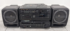 VTG RARE 1990 Fisher Boombox PH-D800 Dual Cassette CD Defects RADIO WORKS READ 