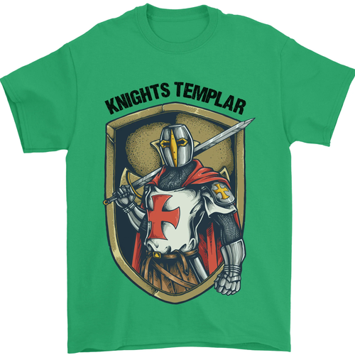 Chevaliers Templiers st Georges Jour Angleterre T-Shirt 100% Coton - Picture 10 of 12