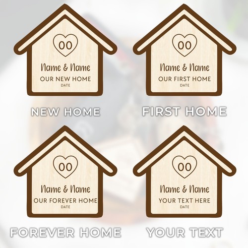 Personalised Wooden Keyring New Home Gift Idea Our First Home Keyring Gift - Picture 6 of 10
