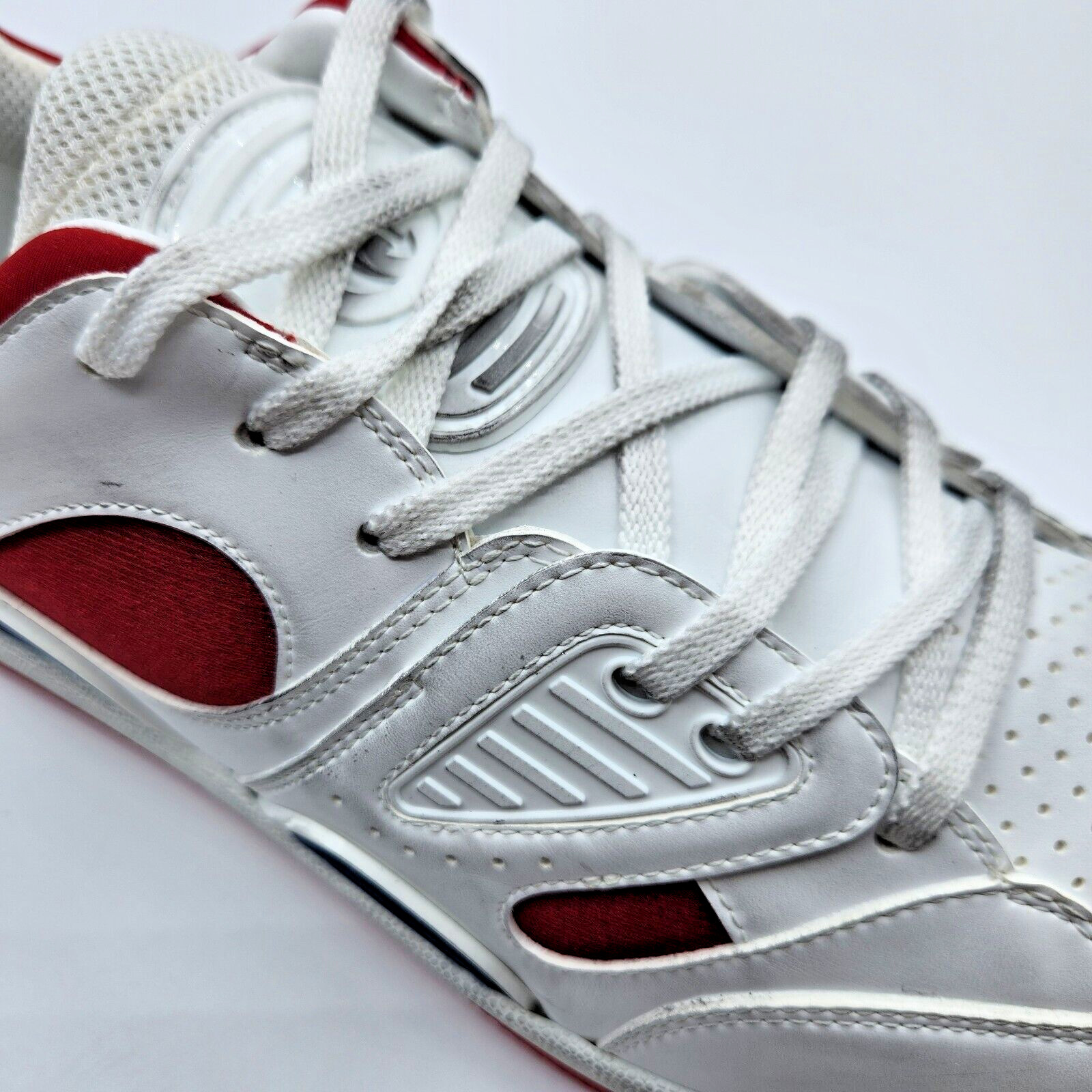 Gucci Basket Demetra Men's Distressed Sneakers White/Red/Blue UK12.5 US13 $950 thumbnail 19