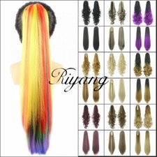 Women's Hair Ponytails 20" Straight/Curly Hairpiece Clip on Extensions Synthetic