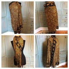 Made in India Scarf Shawl Sarong Animal Leopard Print Silky Polyester 66.5 x 44"