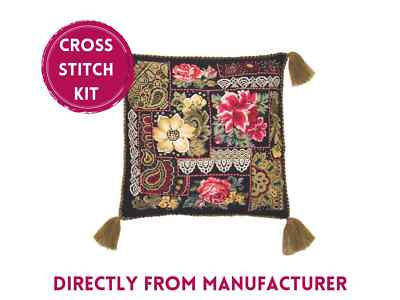 RIOLIS Counted Cross Stitch Kit 761 Flower Arrangement Cushion, with Mandalas