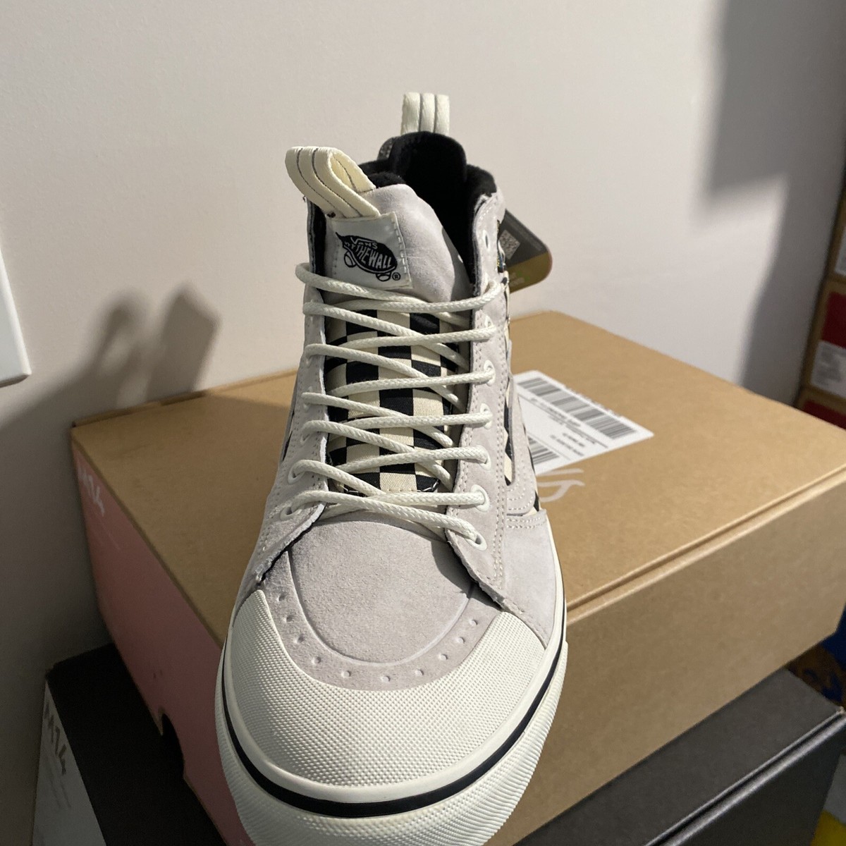 Size 8- VANS Sk8-Hi MTE-2 Marshmallow Checkerboard