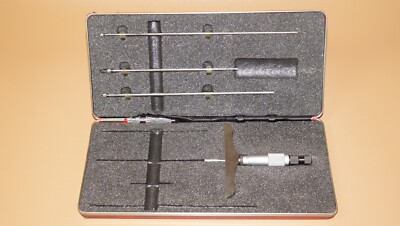 Starrett 445 Solid Rod Depth Micrometer Set w/ 0-1'', 2-3'', 4-5'', 5-6'' Rods