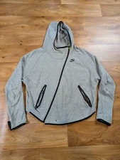 Nike Tech Butterfly Hoodie Women's Small Grey Long Sleeve Asymmetrical Full Zip