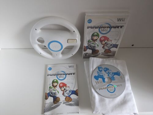 Mario Kart Wii (Nintendo Wii, 2008) With Steering Wheel *TESTED* - Picture 1 of 8
